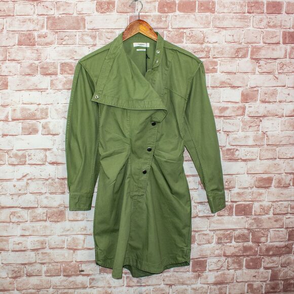 ISABEL MARANT Etoile $555 Ro Linore Dress Khaki Green Size 34 - Picture 10 of 10